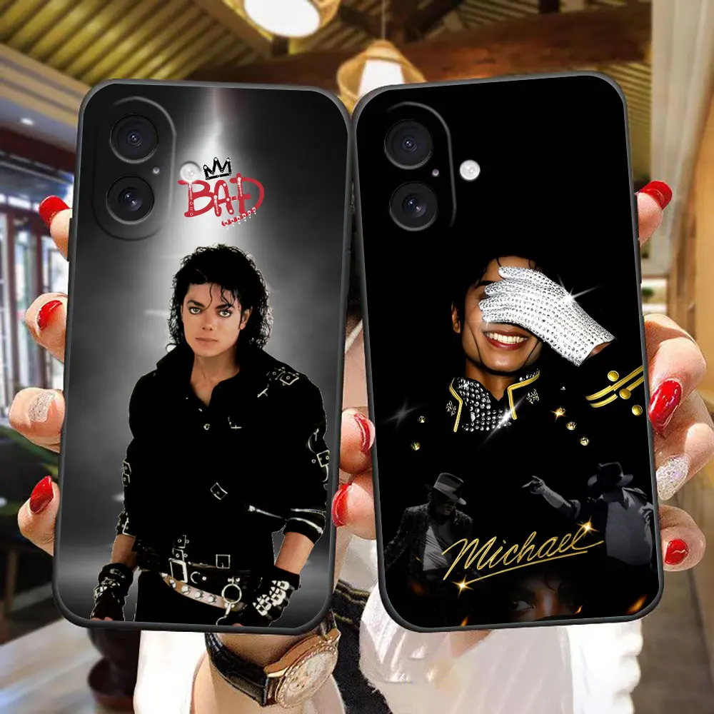 Phone Case For iphone 17 AIR 17E 16E SE4 16 15 14 8 7 Plus 13 12 11 Pro XR Max TPU Funda Shell Cover M-Michael J-Jackson Singer