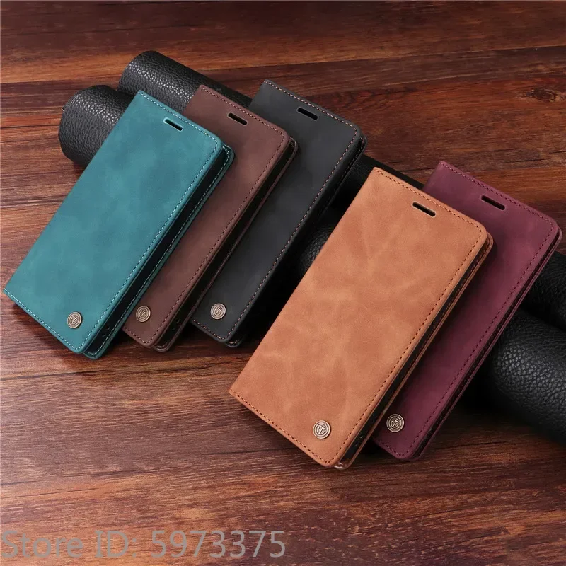 Retro Matte Luxury Flip Wallet Case For Samsung Galaxy Quantum 5 6 4 M05 F05 A556S A566S Stand Solid Colors Leather Phone Cover