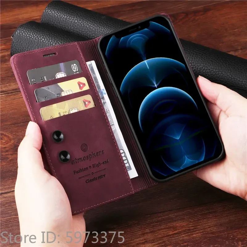 Retro Matte Luxury Flip Wallet Case For Samsung Galaxy Quantum 5 6 4 M05 F05 A556S A566S Stand Solid Colors Leather Phone Cover