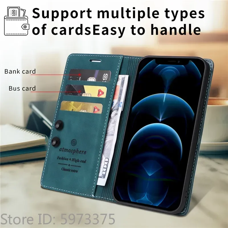 Retro Matte Luxury Flip Wallet Case For Samsung Galaxy Quantum 5 6 4 M05 F05 A556S A566S Stand Solid Colors Leather Phone Cover