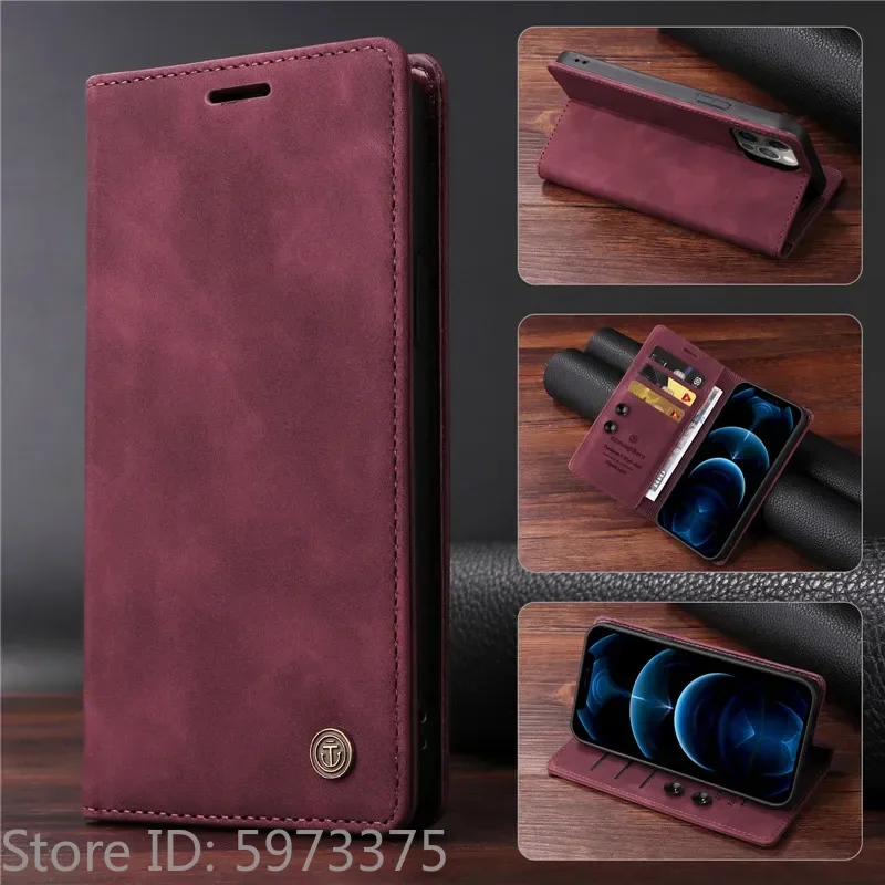 Retro Matte Luxury Flip Wallet Case For Samsung Galaxy Quantum 5 6 4 M05 F05 A556S A566S Stand Solid Colors Leather Phone Cover