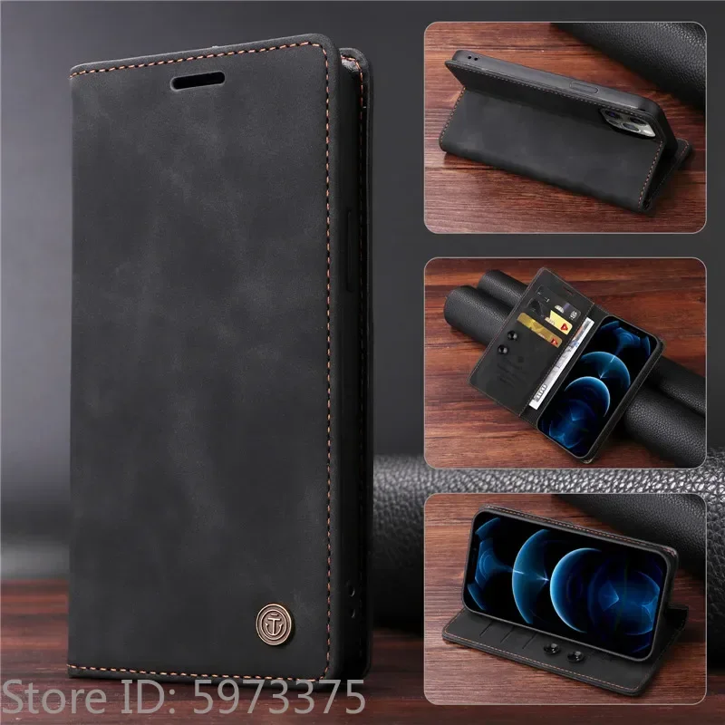 Retro Matte Luxury Flip Wallet Case For Samsung Galaxy Quantum 5 6 4 M05 F05 A556S A566S Stand Solid Colors Leather Phone Cover