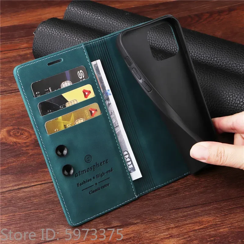 Retro Matte Luxury Flip Wallet Case For Samsung Galaxy Quantum 5 6 4 M05 F05 A556S A566S Stand Solid Colors Leather Phone Cover