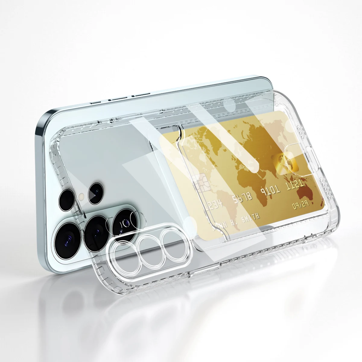 Soft Clear Card Pocket Bag Case for Samsung Galaxy S26 FE S25 Ultra S24 Plus S23 S22 Plus A57 A17 5G A56 A36 A16 A55 A35 A15