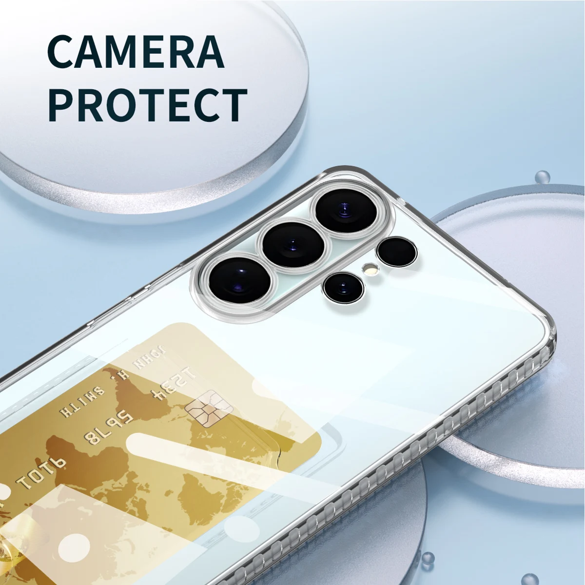Soft Clear Card Pocket Bag Case for Samsung Galaxy S26 FE S25 Ultra S24 Plus S23 S22 Plus A57 A17 5G A56 A36 A16 A55 A35 A15
