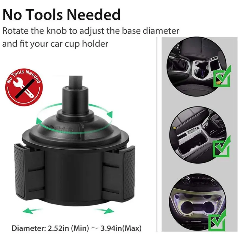 Magnetic Cup Holder Phone Mount Flexible Gooseneck Arm Car Cup Phone Holder Strong Magnets Mount for All Cellphones