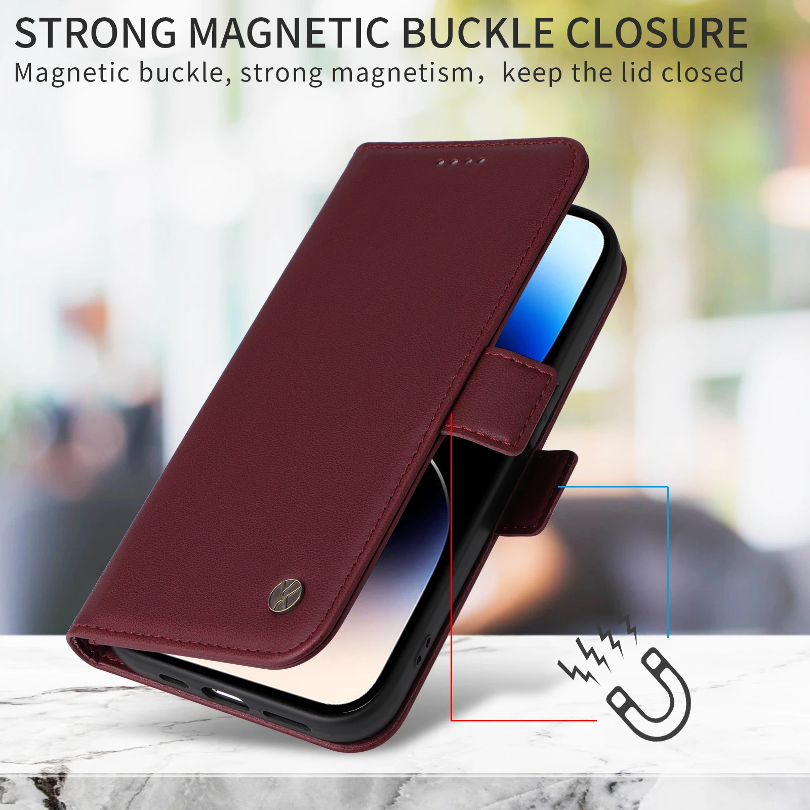 Skin Friendly Magnetic Wallet Leather Case For Motorola G85 5G G84 G75 G64 G55 G54 EU G45 G35 G34 G32 G24 G15 G05 G04S G04 Cover