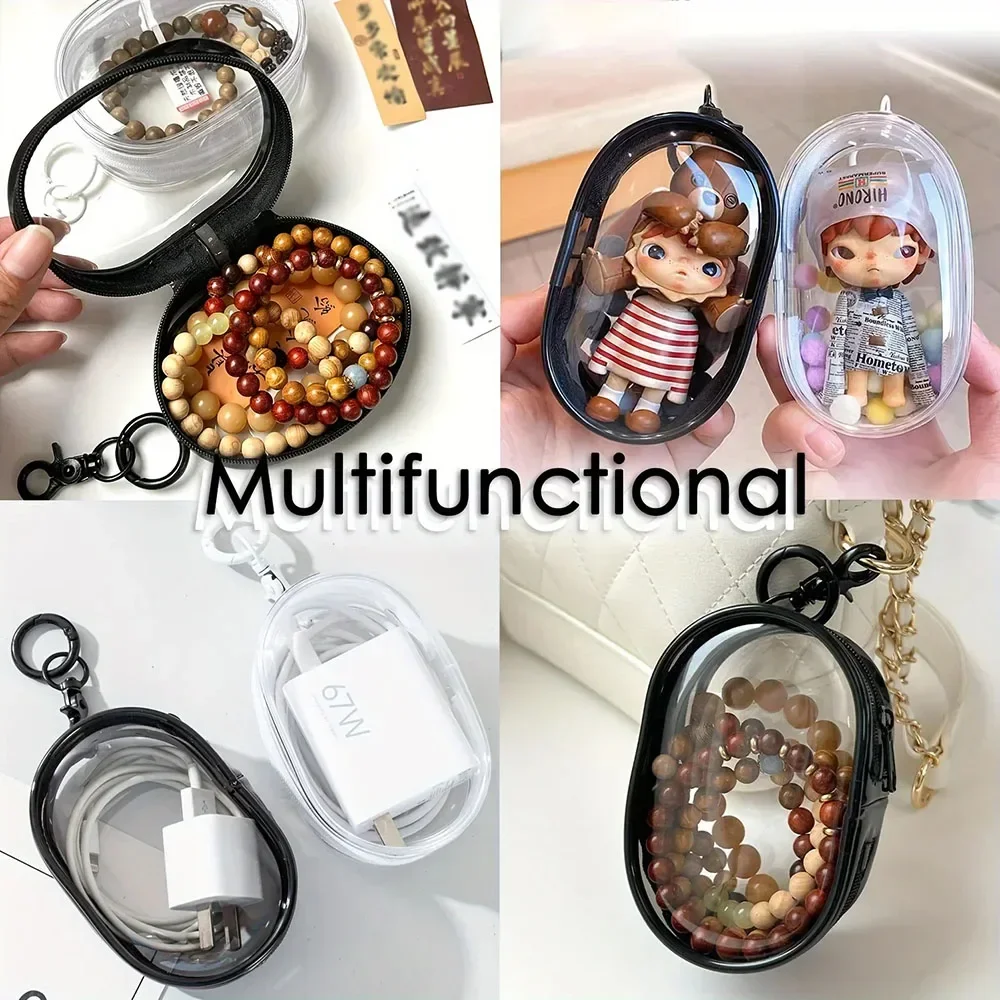 Portable Cable Organizer Bag Transparent Travel Cable Charger Case Accessories Storage for Home Office Travel Bag Pendant 1/2Pcs