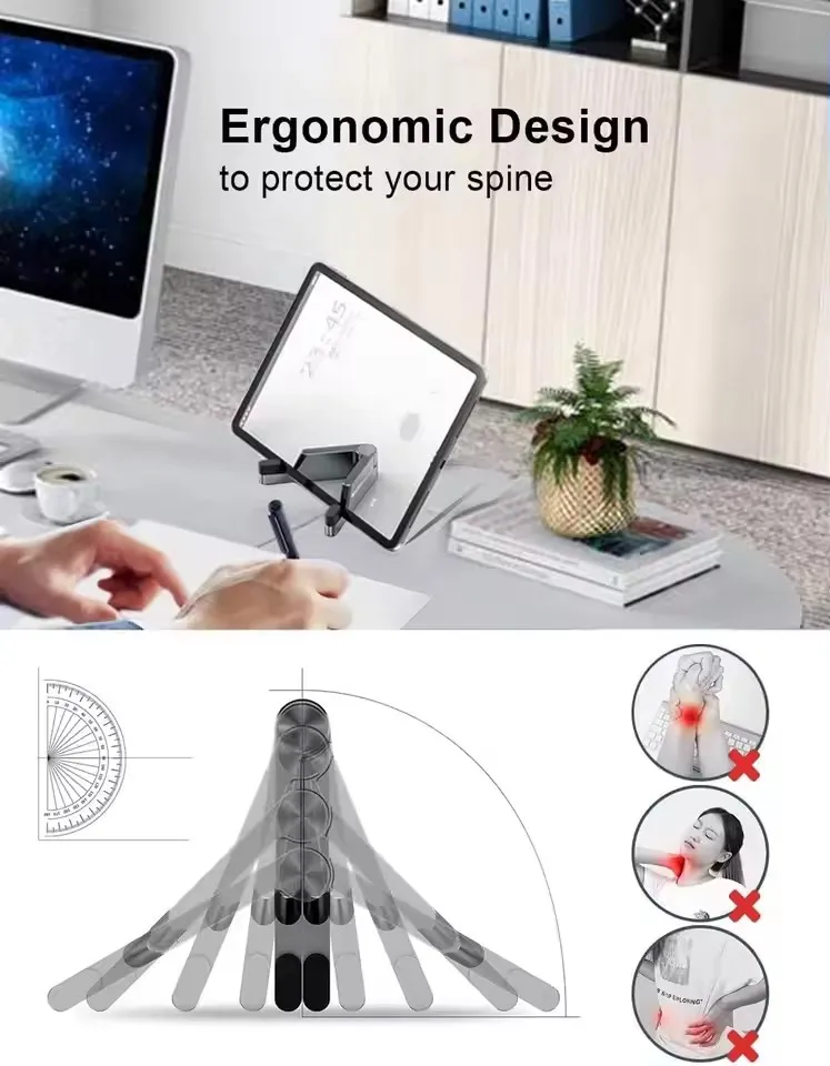 Fashion Universal All Aluminum Alloy Folding Mobile Phone Bracket Desktop Foldable Stand For E-Reader Tablet Portable Holder