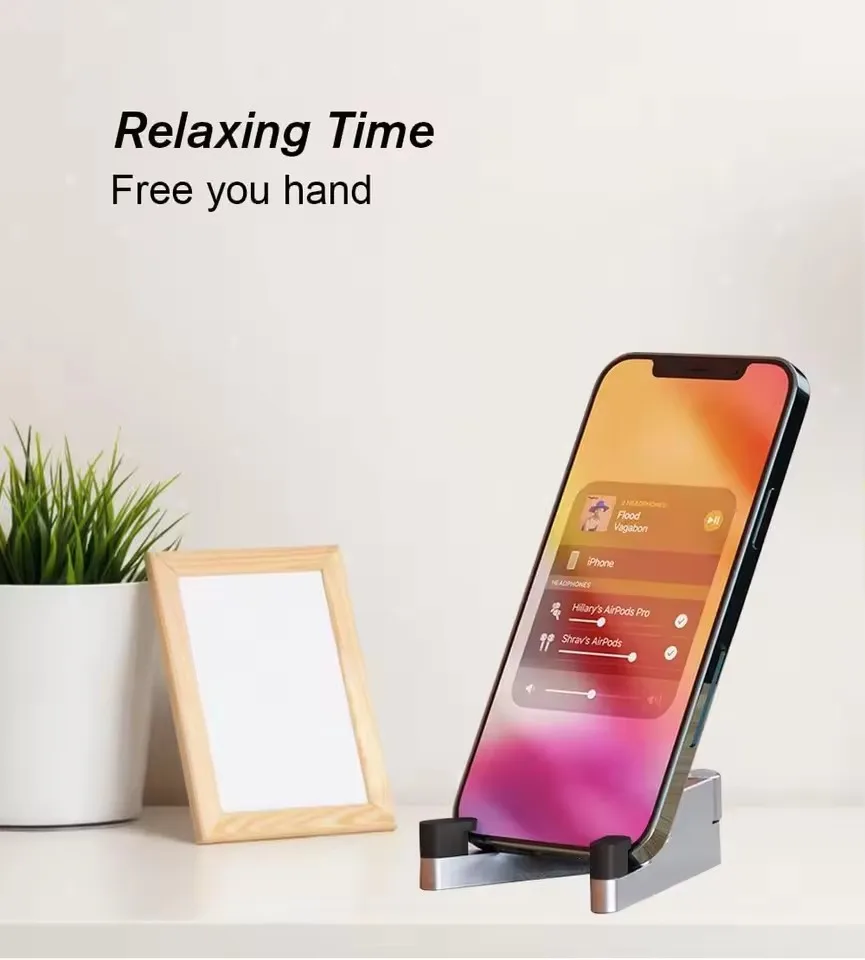 Fashion Universal All Aluminum Alloy Folding Mobile Phone Bracket Desktop Foldable Stand For E-Reader Tablet Portable Holder