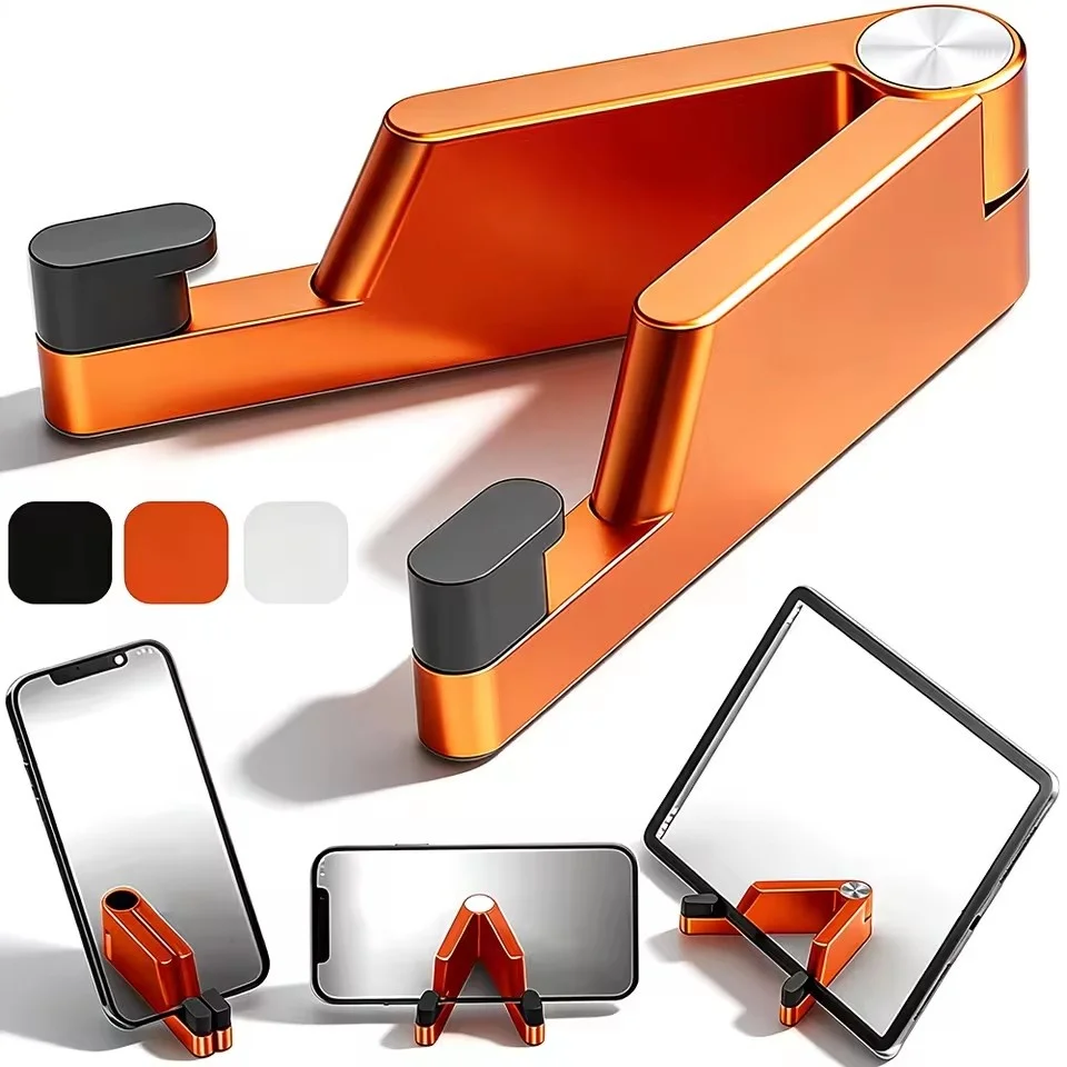 Fashion Universal All Aluminum Alloy Folding Mobile Phone Bracket Desktop Foldable Stand For E-Reader Tablet Portable Holder