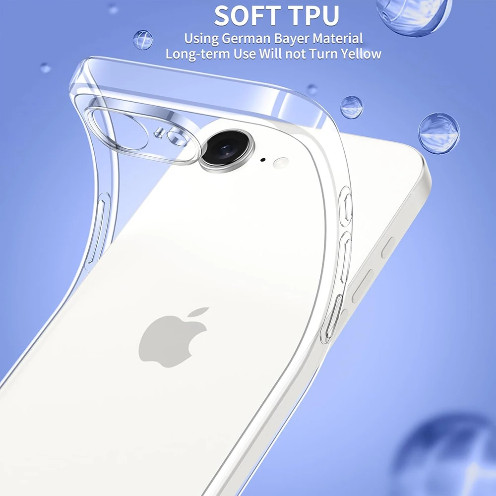 Transparent Soft Case For iPhone 17e 16e 17 16 e Clear Ultra Thin Silicone Back Cover For iPhone17e iPhone16e Shell Shockproof
