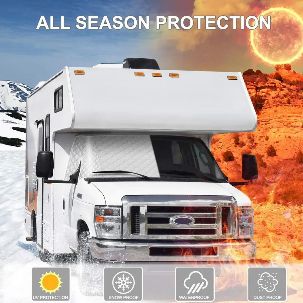 Car Windshield Cover Magnetic UV Protection Sunshade Frost Snow Dust Rain Guard for SUV Truck RV Auto Universal Fit All-season