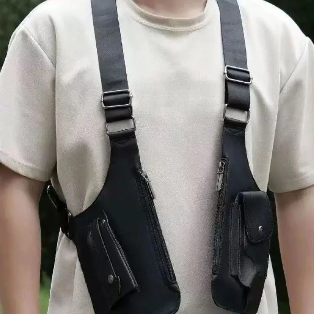 Anti-Theft Underarm Strap Wallet Pocket Oxford Cloth Hidden Pocket Mobile Phone Chest Bags Portable Vintage Shoulder Harness Bag
