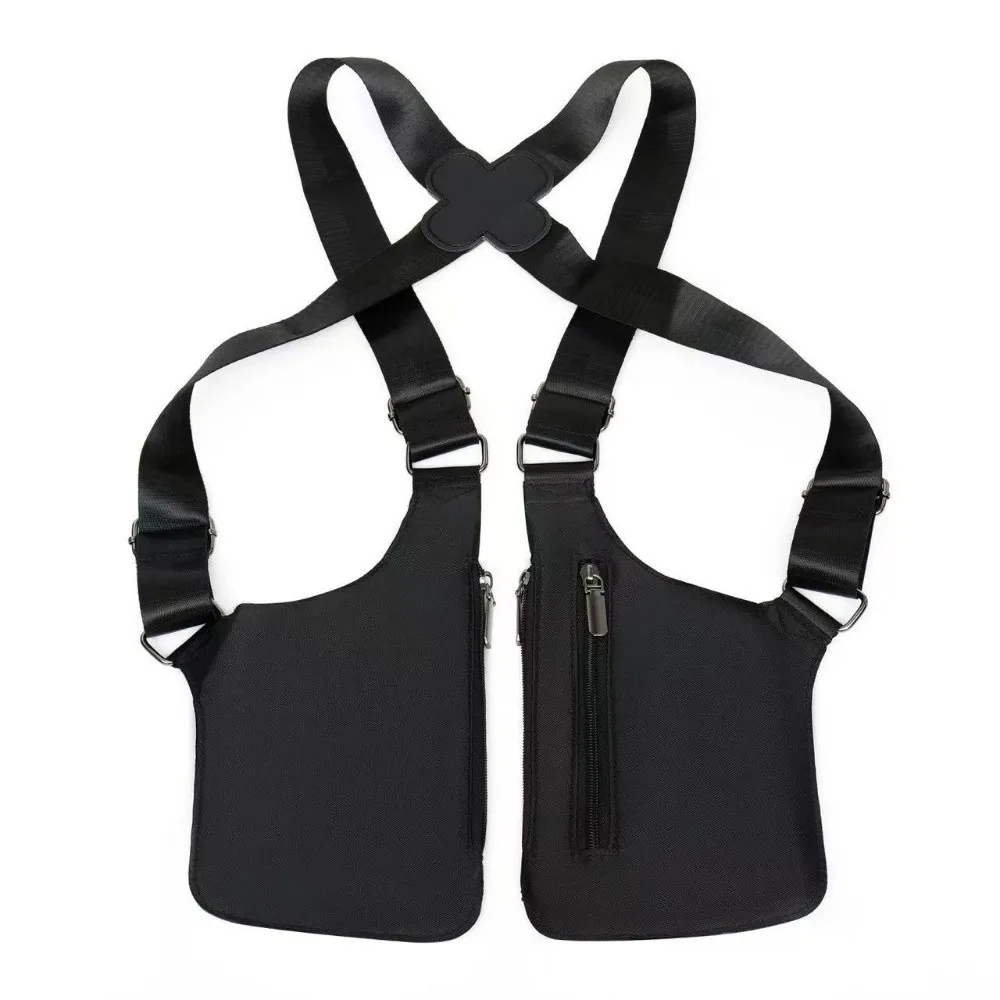 Anti-Theft Underarm Strap Wallet Pocket Oxford Cloth Hidden Pocket Mobile Phone Chest Bags Portable Vintage Shoulder Harness Bag