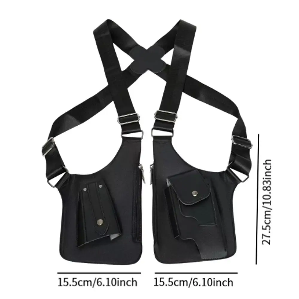 Anti-Theft Underarm Strap Wallet Pocket Oxford Cloth Hidden Pocket Mobile Phone Chest Bags Portable Vintage Shoulder Harness Bag