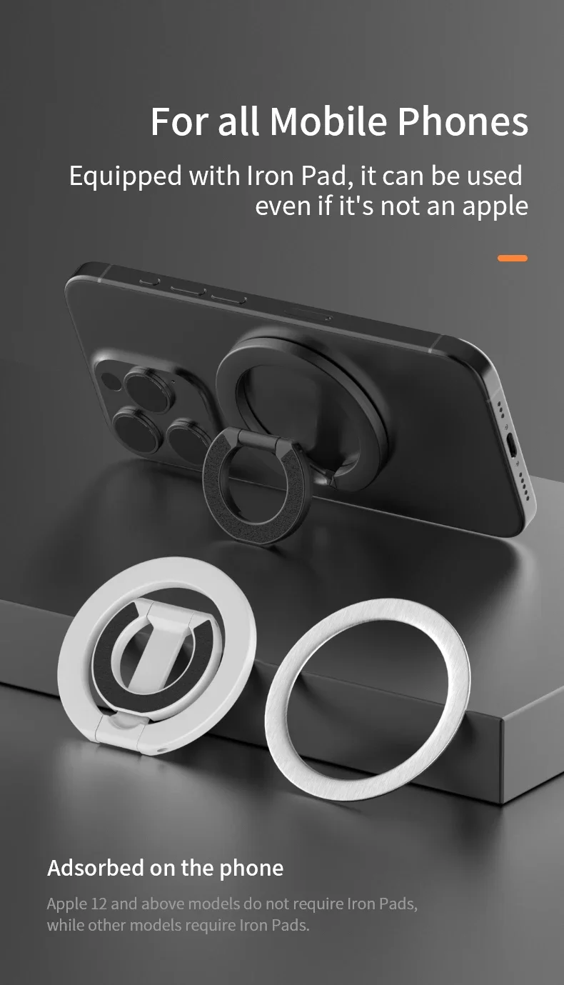 For MagSafe Double Sided Magnetic Phone Ring Holder Portable Folding Cellphones Stand Phone Accessories Support Bracket Grip Tok
