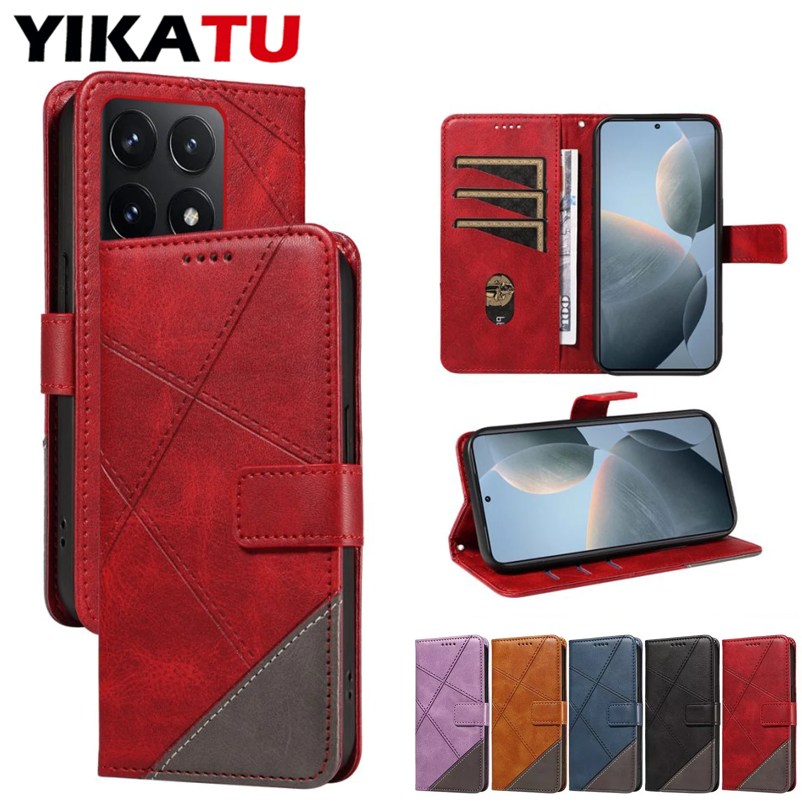 For Xiaomi Magnetic Wallet Leather Case 15 15T 14 14T 13 13T Ultra 5G 12T 11T Pro 11i 10T Lite Mix 4 Anti Theft Brush Flip Cover