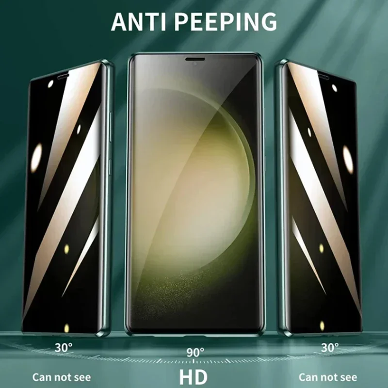 360° Protection Anti Peeping Metal Magnetic Double Sided Glass Snap Lock Case For Samsung Galaxy S26 S25 S24 S23 S22 Ultra Plus