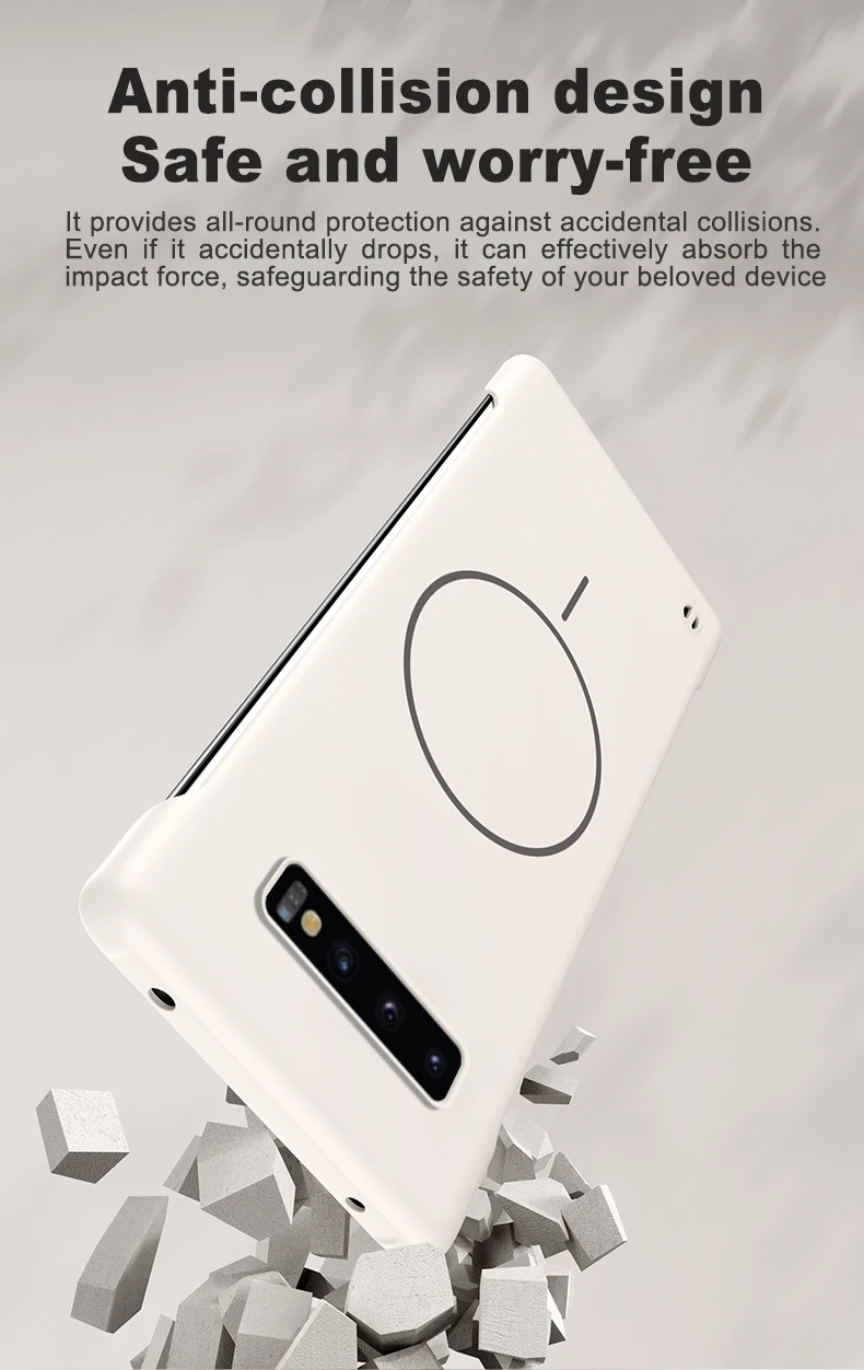For Magsafe Frameless Magnetic Wireless Charging Phone Case For Samsung Galaxy S10 Plus S10Plus Slim Hard Back Cover