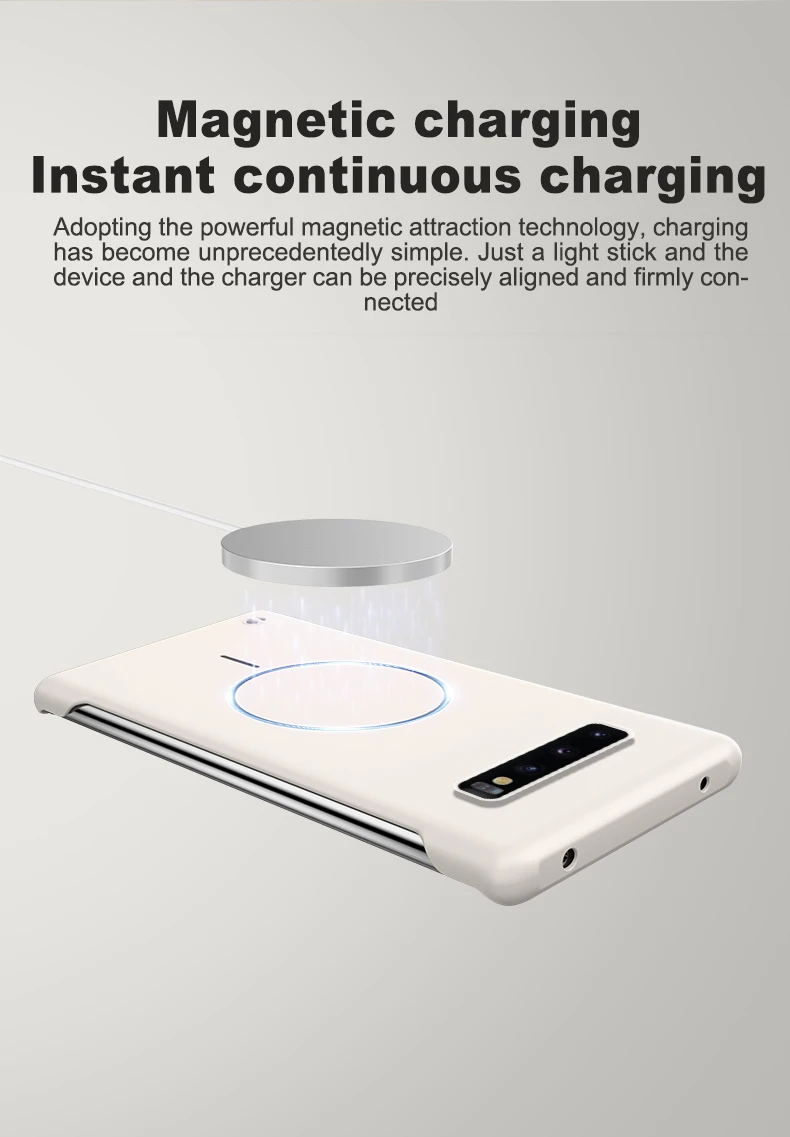 For Magsafe Frameless Magnetic Wireless Charging Phone Case For Samsung Galaxy S10 Plus S10Plus Slim Hard Back Cover