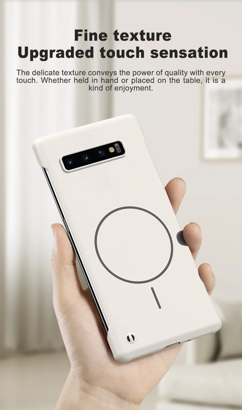 For Magsafe Frameless Magnetic Wireless Charging Phone Case For Samsung Galaxy S10 Plus S10Plus Slim Hard Back Cover
