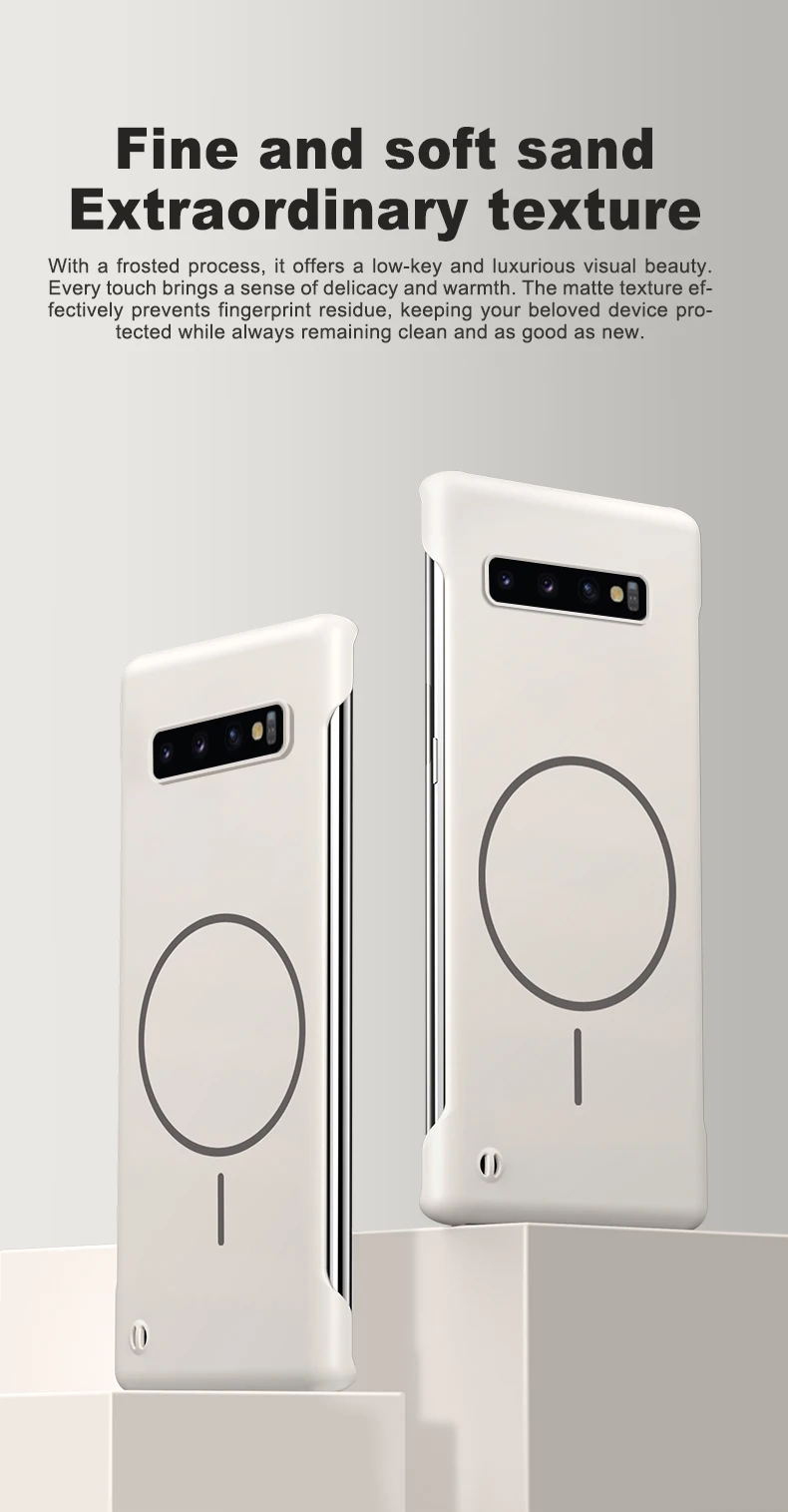 For Magsafe Frameless Magnetic Wireless Charging Phone Case For Samsung Galaxy S10 Plus S10Plus Slim Hard Back Cover