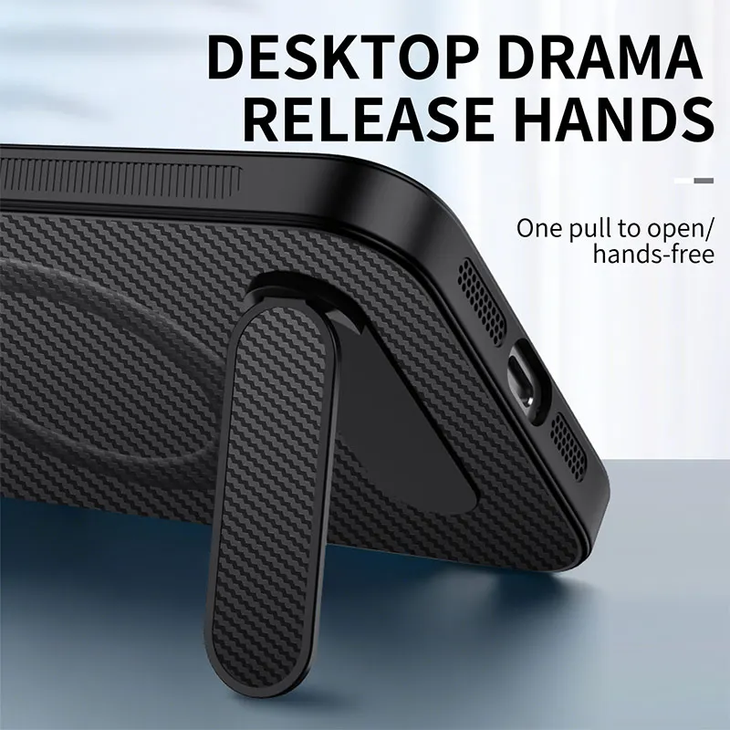 For Xiaomi 17T Pro Carbon Fiber Magnetic for Magsafe Leather Hard Case for Xiaomi Mi 17 T 17Tpro Kickstand Matte Shell