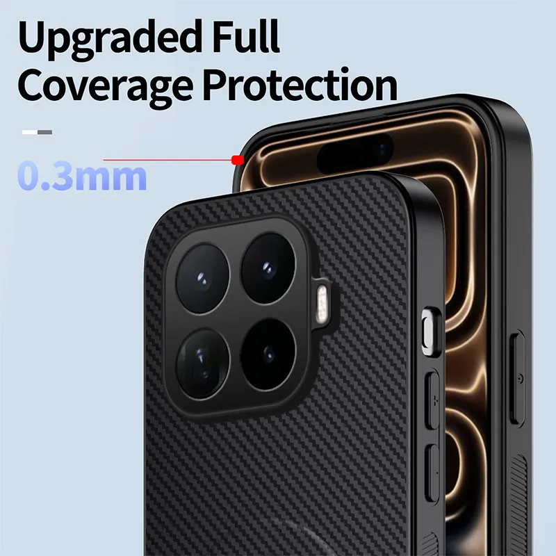 For Xiaomi 17T Pro Carbon Fiber Magnetic for Magsafe Leather Hard Case for Xiaomi Mi 17 T 17Tpro Kickstand Matte Shell