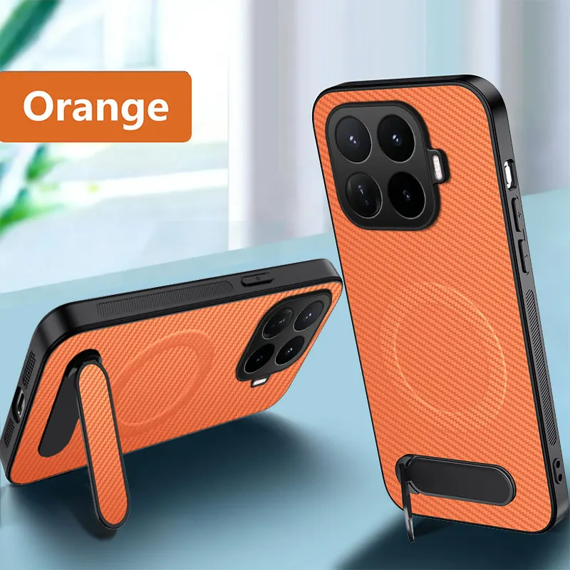 For Xiaomi 17T Pro Carbon Fiber Magnetic for Magsafe Leather Hard Case for Xiaomi Mi 17 T 17Tpro Kickstand Matte Shell