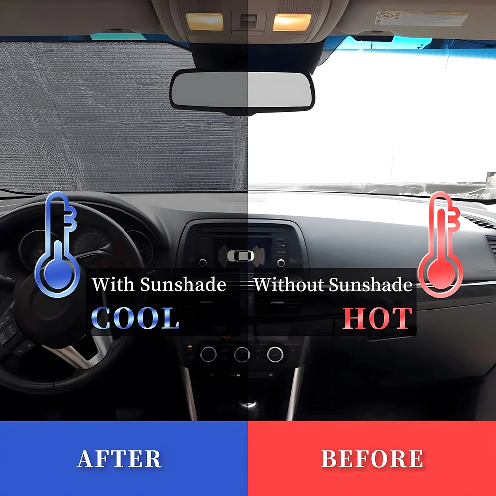 Cartoon Yellow Eye Sun Visor Foldable Aluminum Foil Car Windshield Sun Shade - UV Protection & Heat Insulation Visor