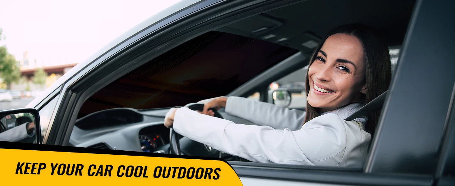 Cartoon Yellow Eye Sun Visor Foldable Aluminum Foil Car Windshield Sun Shade - UV Protection & Heat Insulation Visor