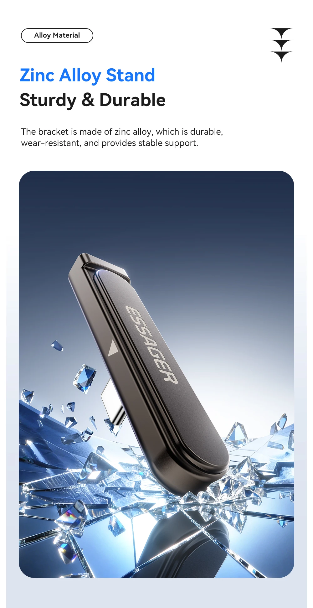 Essager 240W 2-in-1 Fast Charging OTG Adapter with Foldable Stand Type-C Male to Type-C Female Converter For iPhone 17 16 15 Pro