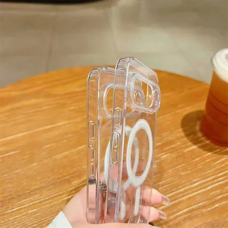 Magnetic Clear Case For Google Pixel 7 8 9 10 Pro XL 10A 9A 8A 7A Transparent Acrylic Shockproof Bumper Phone Cover Anti Scratch