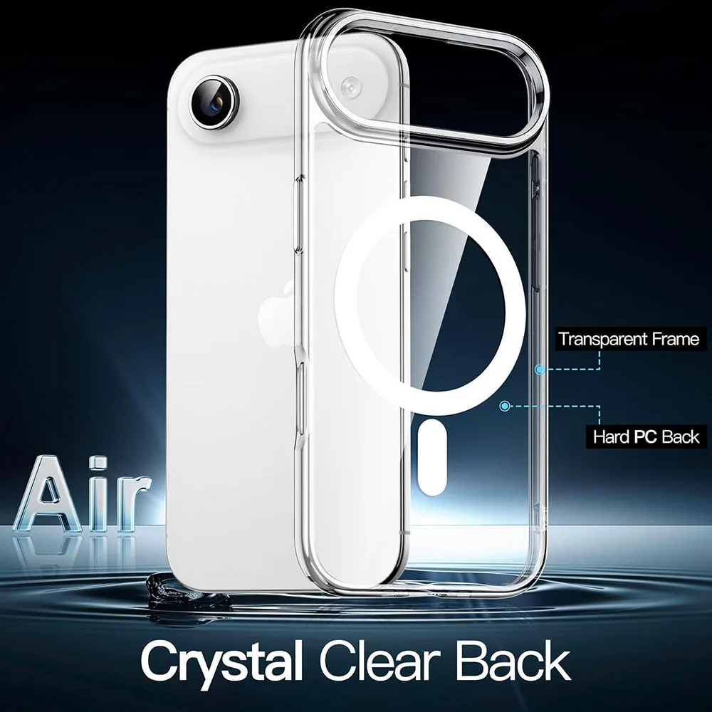 Magnetic For Magsafe Wireless Charging Case For iPhone Air 17Air Hybrid Hard Back Cover 17 Air Clear Silicone Soft Shell