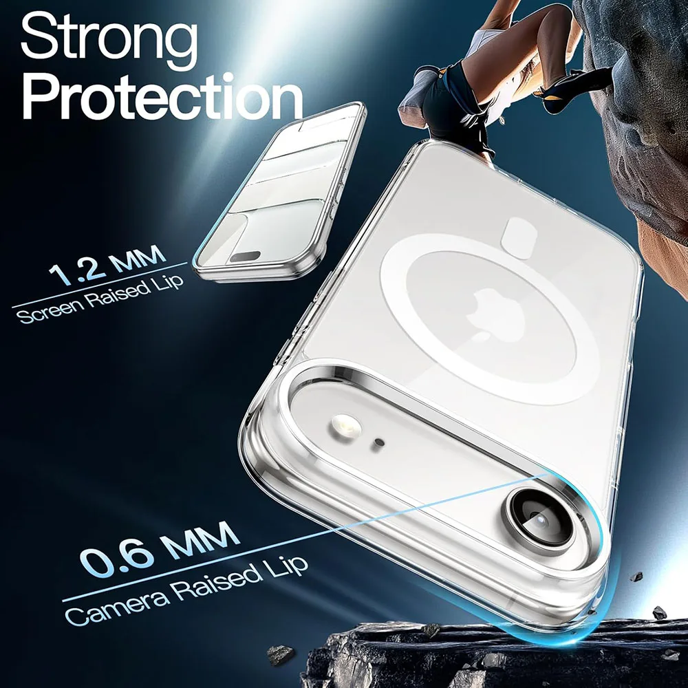 Magnetic For Magsafe Wireless Charging Case For iPhone Air 17Air Hybrid Hard Back Cover 17 Air Clear Silicone Soft Shell