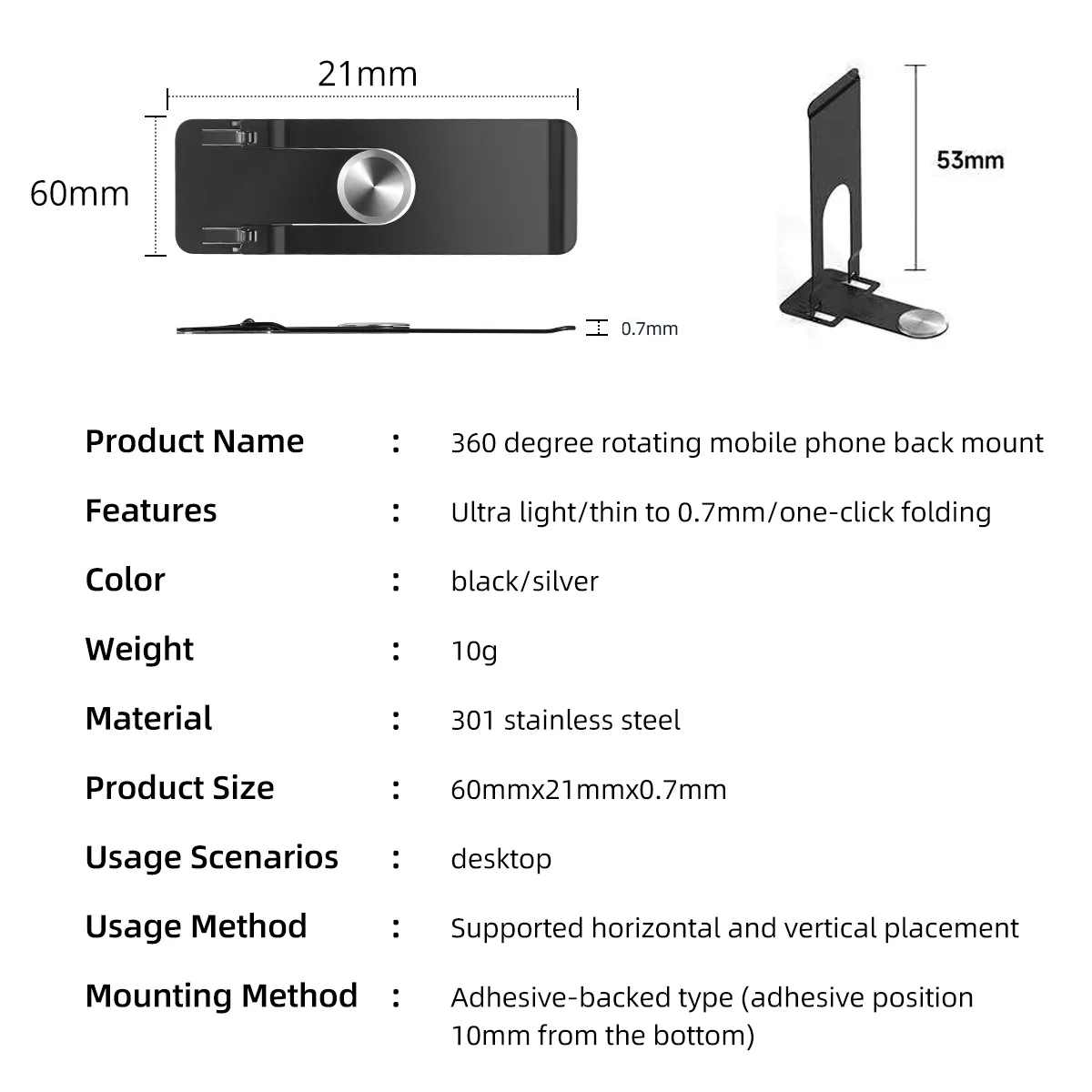 Ultra Thin Foldable Mobile Phone Holder Bracket Metal Alloy Desktop Cell Phone Stands Universal Phone Support Kickstand Rack