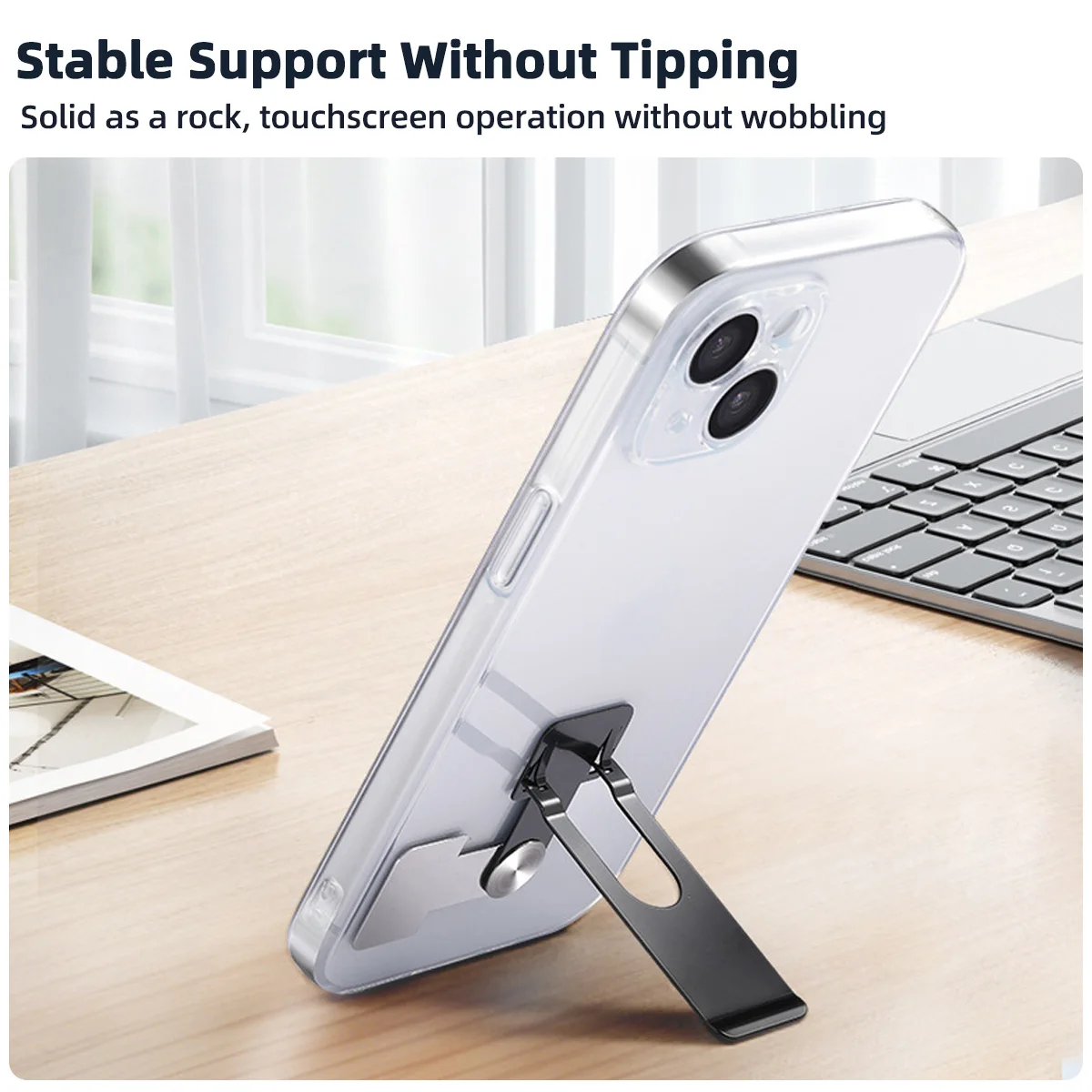 Ultra Thin Foldable Mobile Phone Holder Bracket Metal Alloy Desktop Cell Phone Stands Universal Phone Support Kickstand Rack