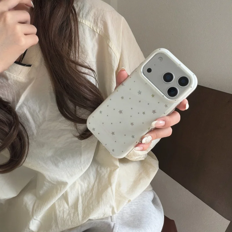 Colored Star-shape Imd Shockproof Phone Case For iPhone 17 16 15 14 13 Pro Max Protector Back Cover