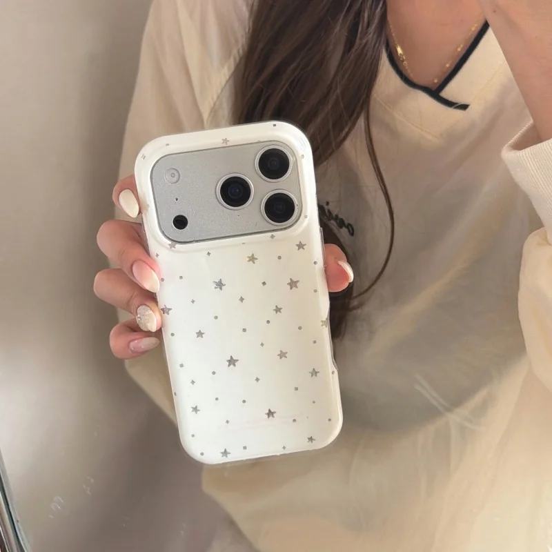 Colored Star-shape Imd Shockproof Phone Case For iPhone 17 16 15 14 13 Pro Max Protector Back Cover