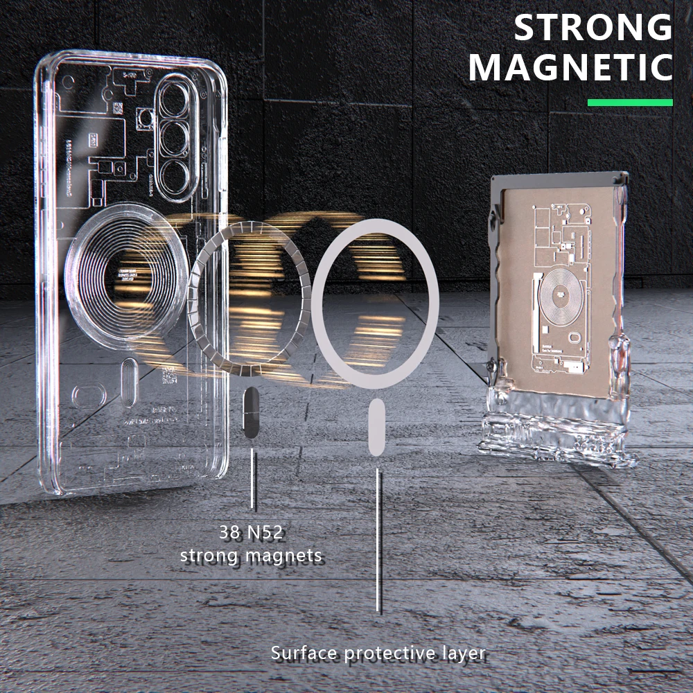 For Samsung Galaxy A56 A36 A16 A55 A35 A15 A54 A17 5G S26 S25 Soft Magsafe transparent protective case wireless charging Cover