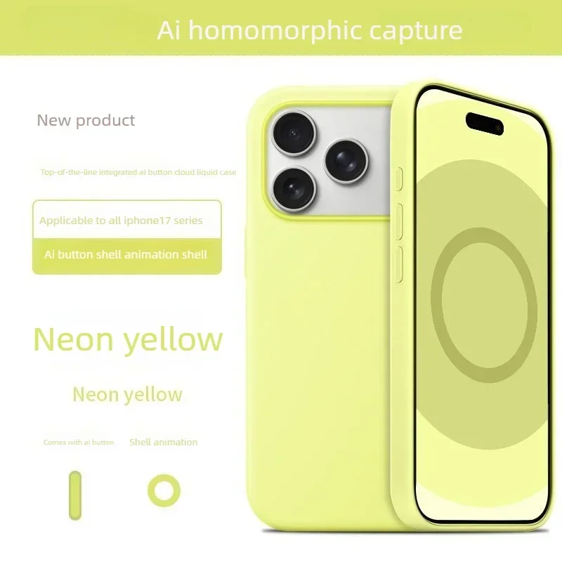 Original 1:1 Liquid Silicone Magnetic Case for IPhone17 Pro Max 17Pro 17 AI Button Animation for Magsafe Wireless Charge Cover
