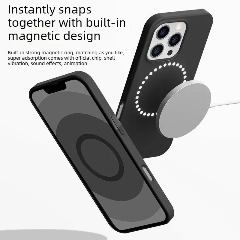 Original 1:1 Liquid Silicone Magnetic Case for IPhone17 Pro Max 17Pro 17 AI Button Animation for Magsafe Wireless Charge Cover