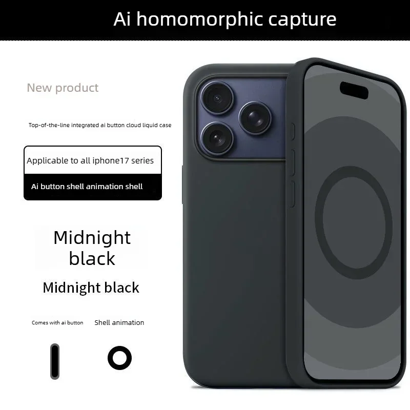 Original 1:1 Liquid Silicone Magnetic Case for IPhone17 Pro Max 17Pro 17 AI Button Animation for Magsafe Wireless Charge Cover