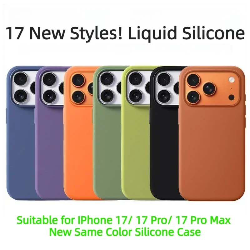 Original 1:1 Liquid Silicone Magnetic Case for IPhone17 Pro Max 17Pro 17 AI Button Animation for Magsafe Wireless Charge Cover