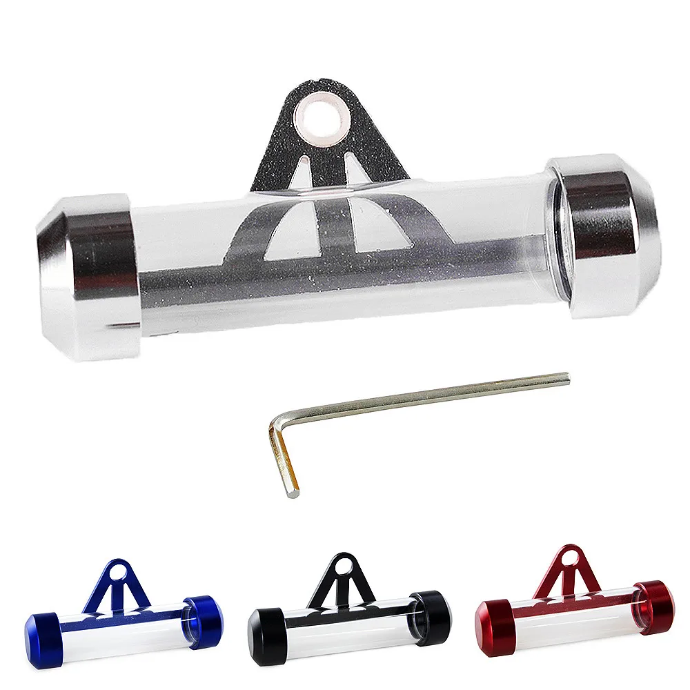 Universal Aluminum Alloy Waterproof Tax Disc Tube Holder Frame Fit for Motorcycle Scooters,Cylindrical Registration Storage Tube