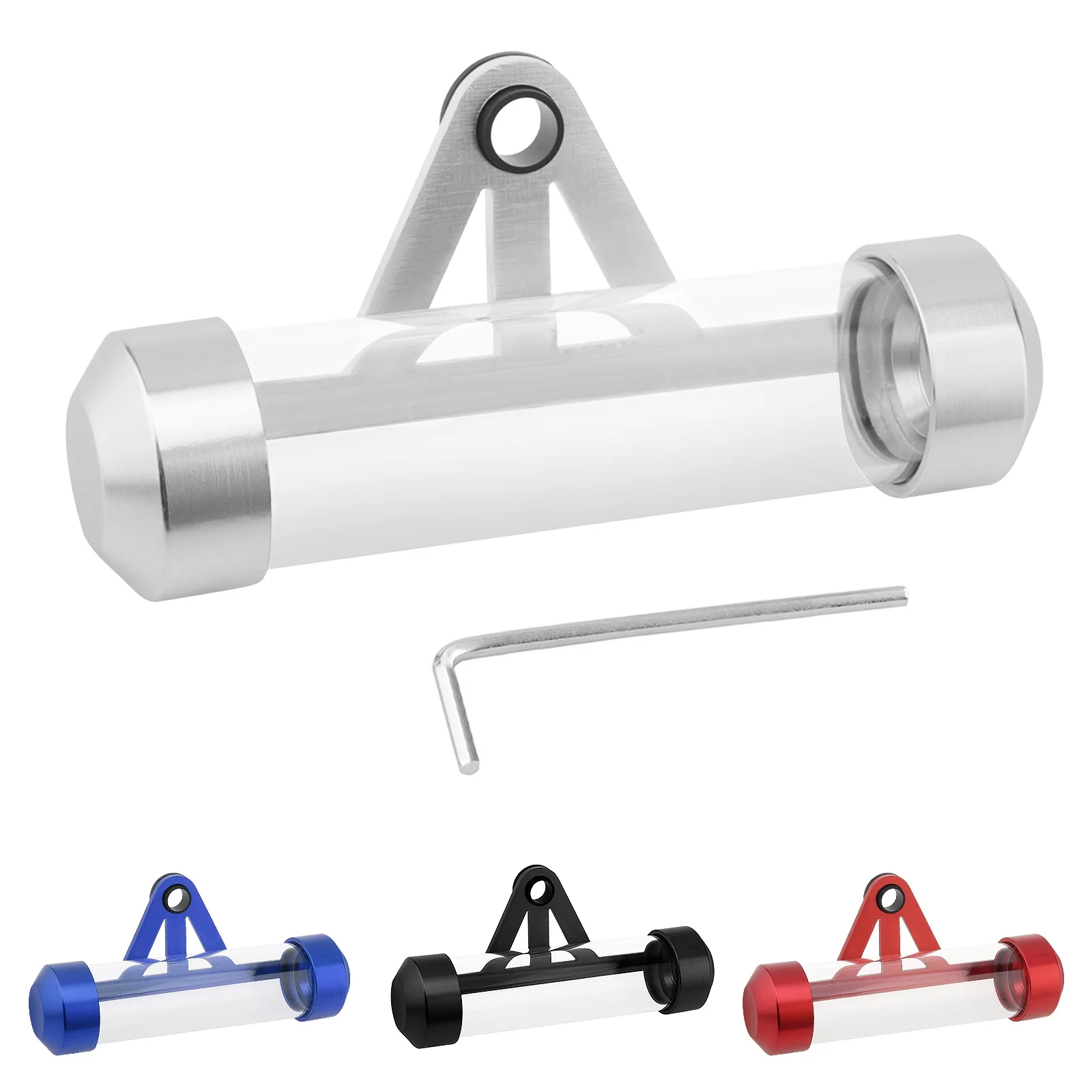 Universal Aluminum Alloy Waterproof Tax Disc Tube Holder Frame Fit for Motorcycle Scooters,Cylindrical Registration Storage Tube