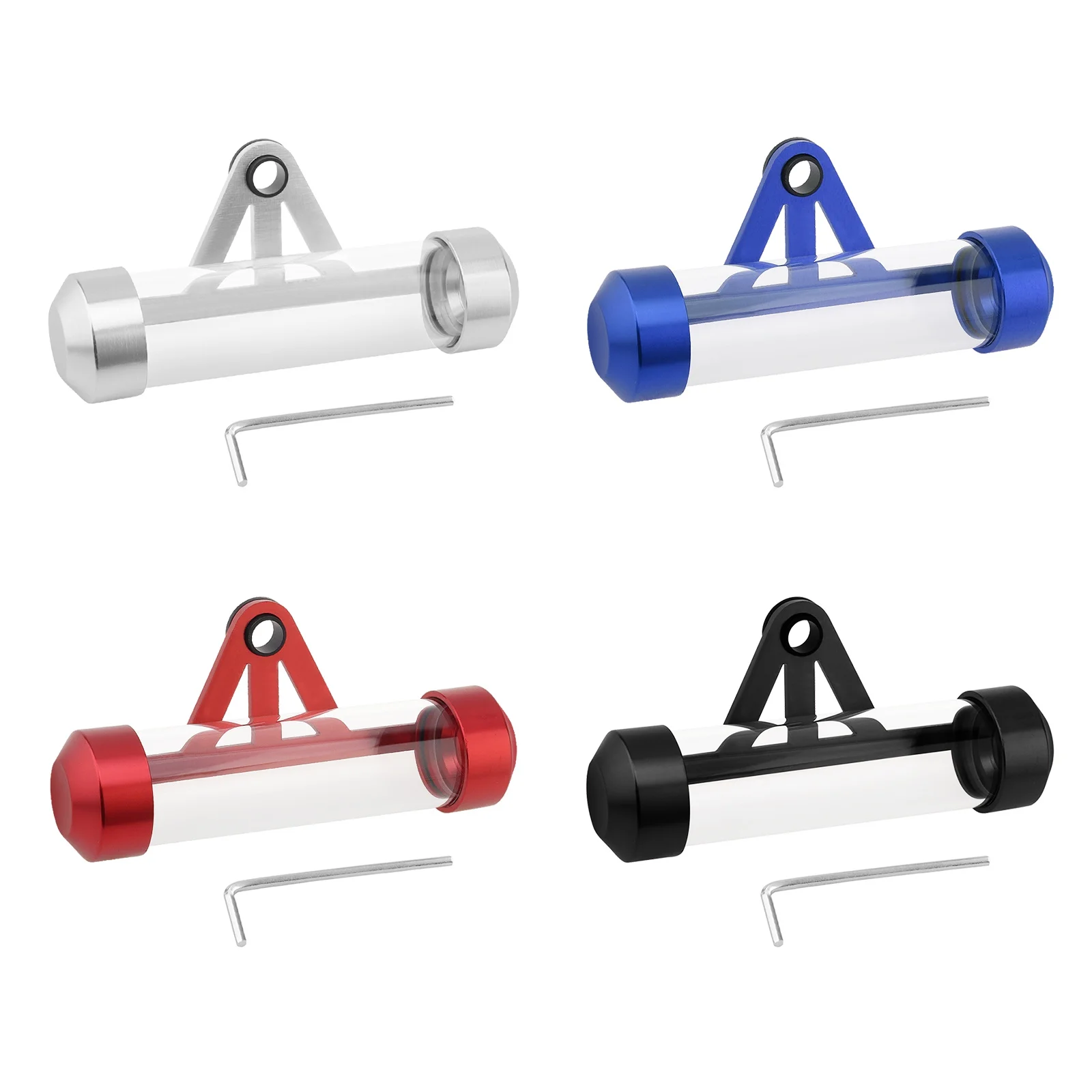 Universal Aluminum Alloy Waterproof Tax Disc Tube Holder Frame Fit for Motorcycle Scooters,Cylindrical Registration Storage Tube