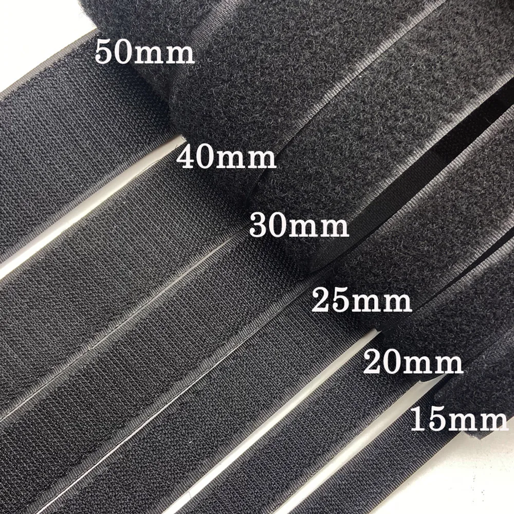 1 Pair 16/20/25/38/50/100mm Non-adhesive Hook and Loop Fastener Tape Sewing-on the Hooks Non-adhesive Magic Tape DIY 1meter