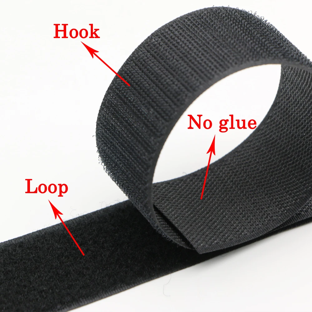 1 Pair 16/20/25/38/50/100mm Non-adhesive Hook and Loop Fastener Tape Sewing-on the Hooks Non-adhesive Magic Tape DIY 1meter